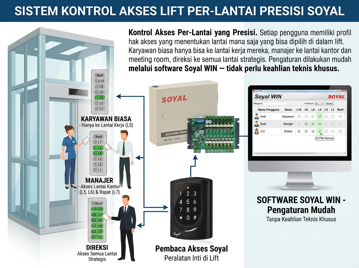 Gambar Soyal Elevator Access Control - 5-4 - AR-401-IO - kontrol lift per lantai