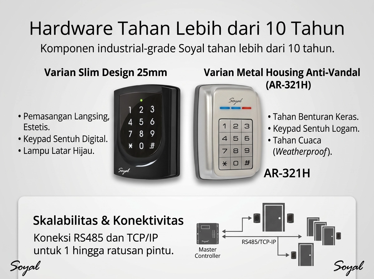 Solusi RFID Card Access Control yang menggambarkan - Hardware tahan 10thn -WEBP