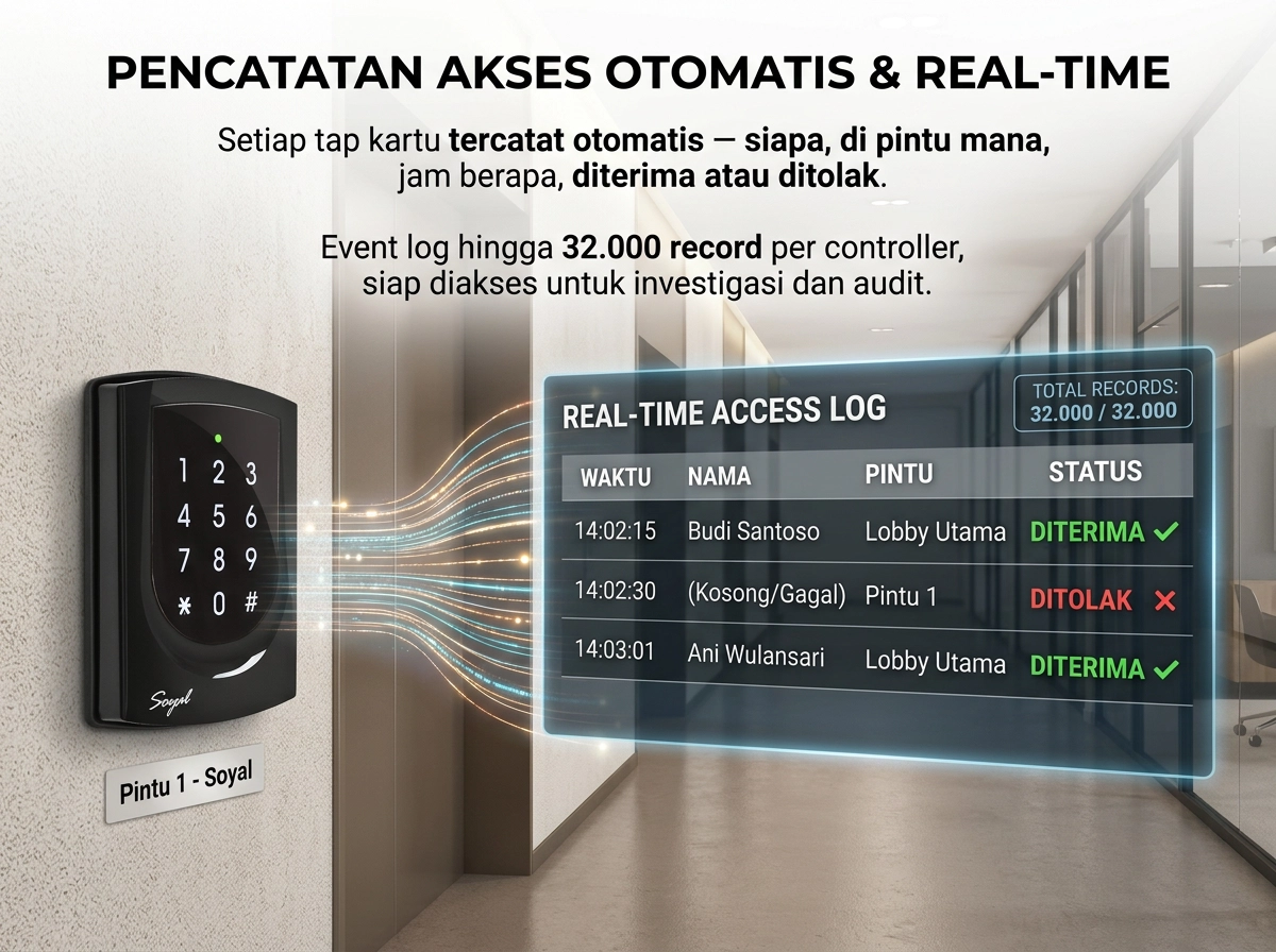 Solusi Soyal RFID Card Access - Pencatatan Absensi secara Real Timel - WEBP